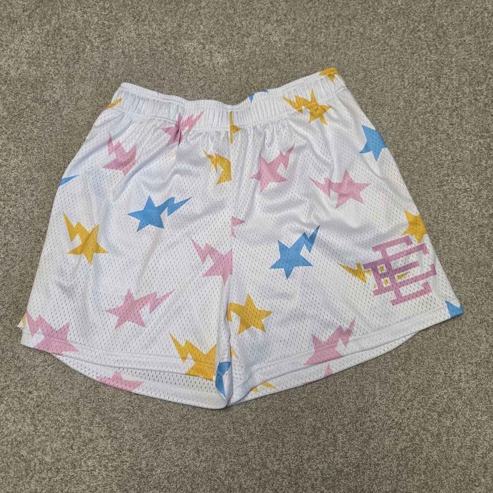 Bape x Eric Emanuel Small Men's Shorts  White Pink Yellow Blue Brand New